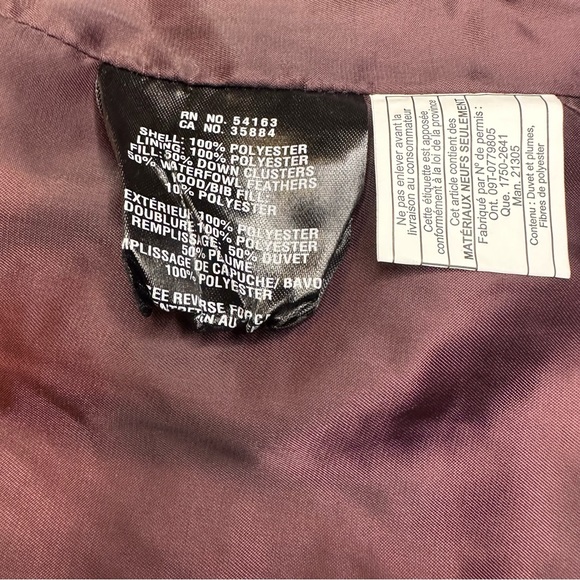 Cole Haan Women’s Merlot Hooded Down & Feather Puffer Jacket Sz Xs - Picture 11 of 11